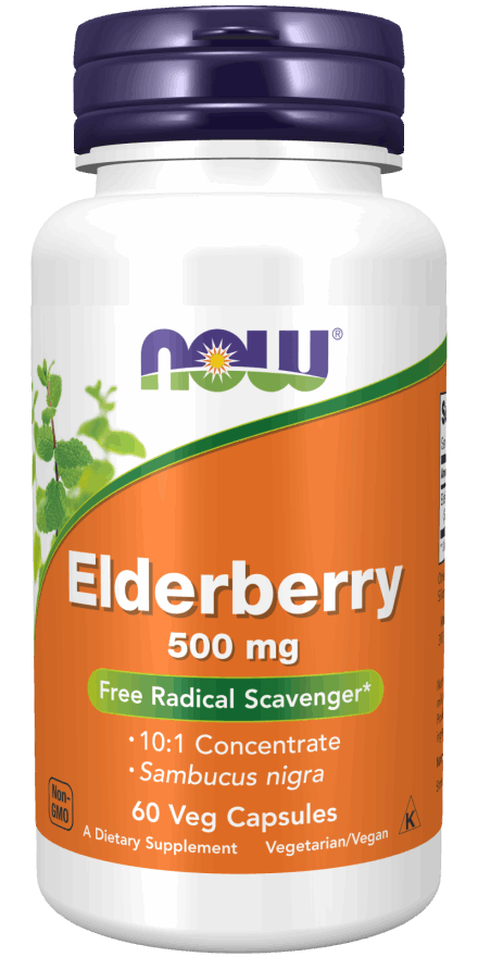 NOW Foods Elderberry 500mg 60 Veggie Caps