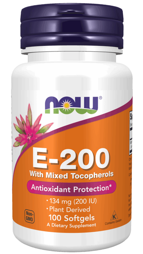 NOW Foods E-200 Natural with Mixed Tocopherols 100softgels