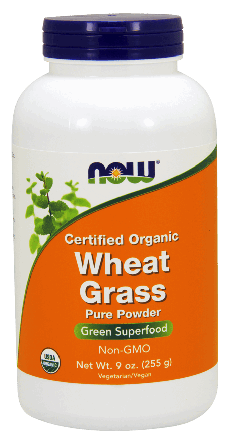 NOW Foods Certified Organic Wheat Grass Pure Powder 9oz (24 servings) - AdvantageSupplements.com