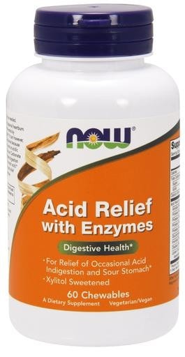 NOW Foods Acid Relief Chewables with Enzymes 60 chewables
