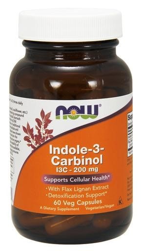 NOW Foods Indole-3-Carbinol (I3C) 200mg 60 Veggie Caps