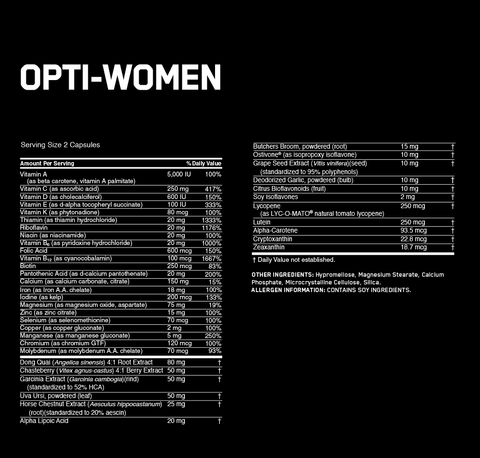 Optimum Nutrition Opti-Women 120caps - AdvantageSupplements.com