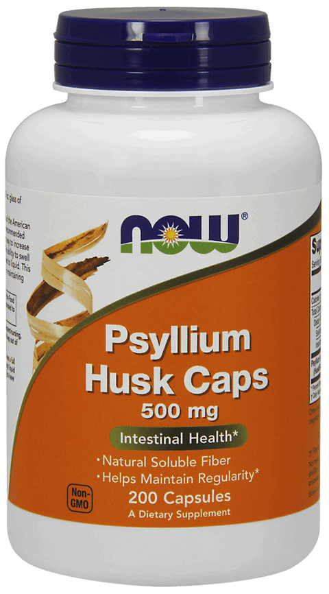 NOW Foods Psyllium Husk Caps 500mg 200 Veg. Capsules - AdvantageSupplements.com