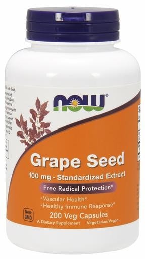 NOW Foods Grape Seed 100mg 200 Veggie Caps