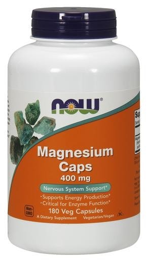 NOW Foods Magnesium 400mg 180 Veggie Caps