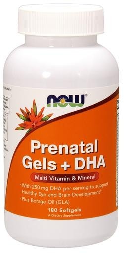 NOW Foods Prenatal Gels + DHA 180softgels