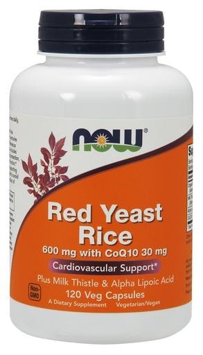NOW Foods Red Yeast Rice 600mg with CoQ10 30mg 120 Veggie Caps