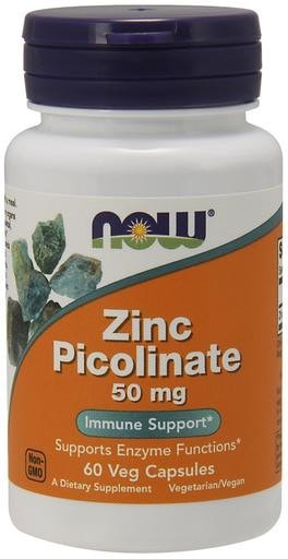 NOW Foods Zinc Picolinate 50mg 60 Veggie Caps