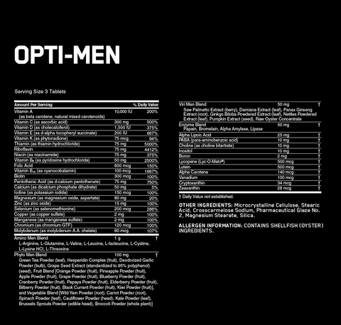 Optimum Nutrition Opti-Men 150tabs - AdvantageSupplements.com
